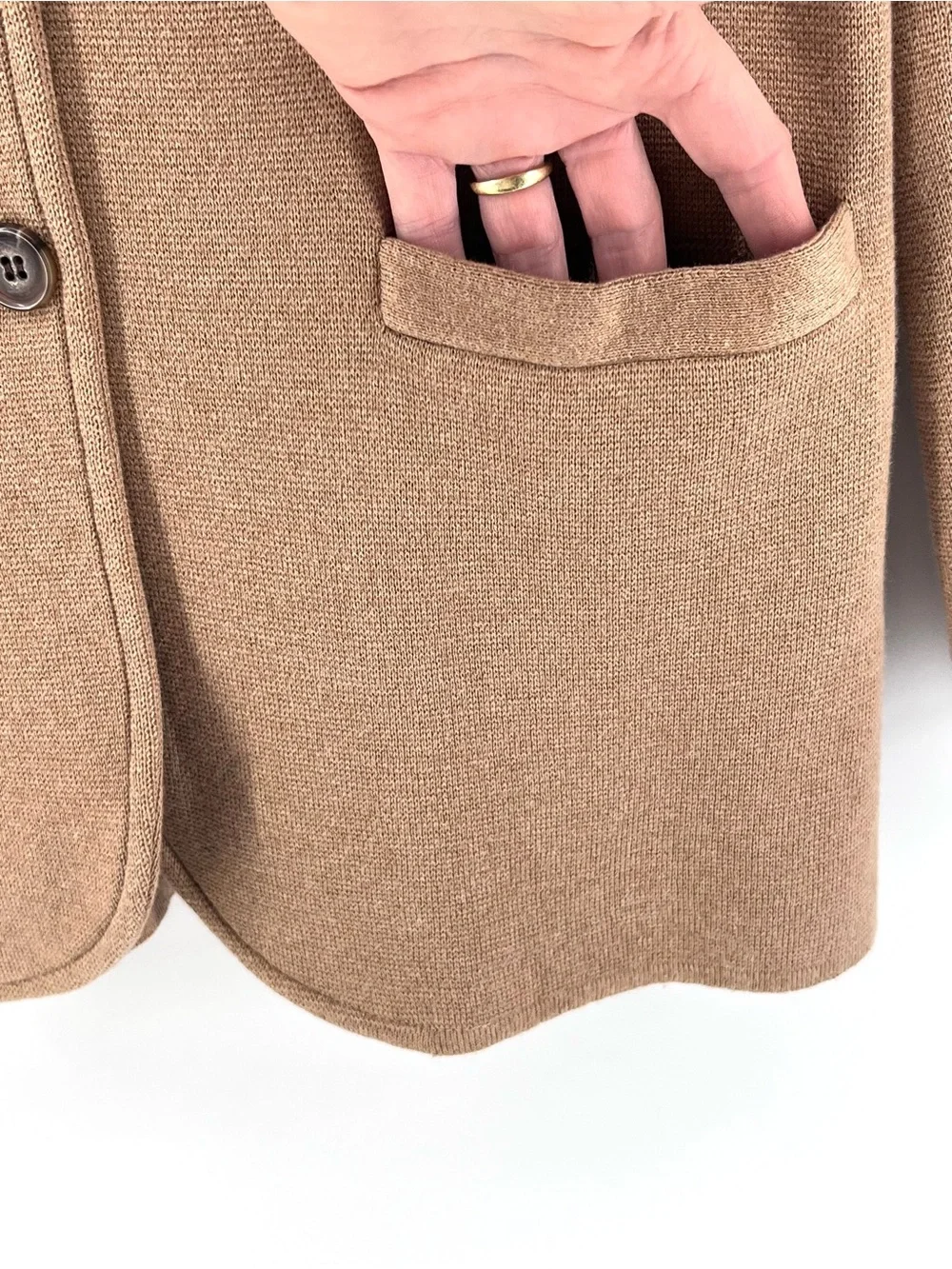 J Crew Schoolboy sweater blazer Cardigan Sz S Acorn Tan Academia Classic Preppy